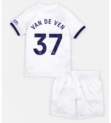 Tottenham Hotspur Micky van de Ven #37 Hjemmebanesæt Børn 2023-24 Kort ærmer (+ korte bukser)